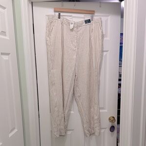 Abercrombie & Fitch- Striped Linen Pants- Curve Love- 35